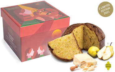 Panettone with Grana Padano cheese and Pear - Panettone d’Artista Line