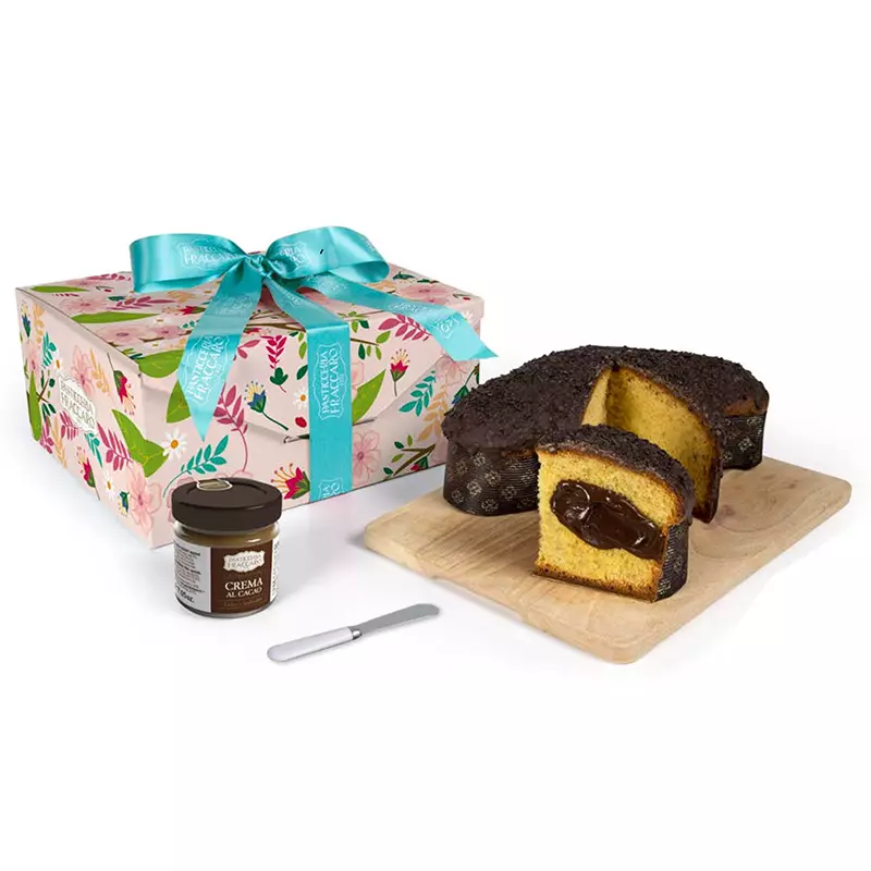 Colomba with Chocolate Top and Spreadable Chocolate + Dark Chocolate Spread + Spreader