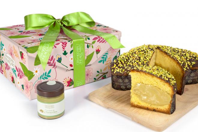 Colomba with Pistachio Top and Pistachio Spread