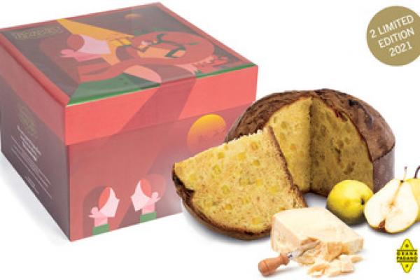 Panettone with Grana Padano Chease and Pears - Panettone d'Artista Line