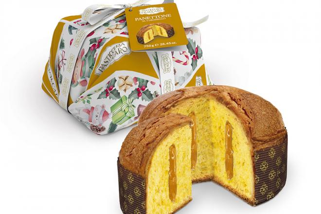 Panettone with Salted Caramel Cream Hand Wrapped Line